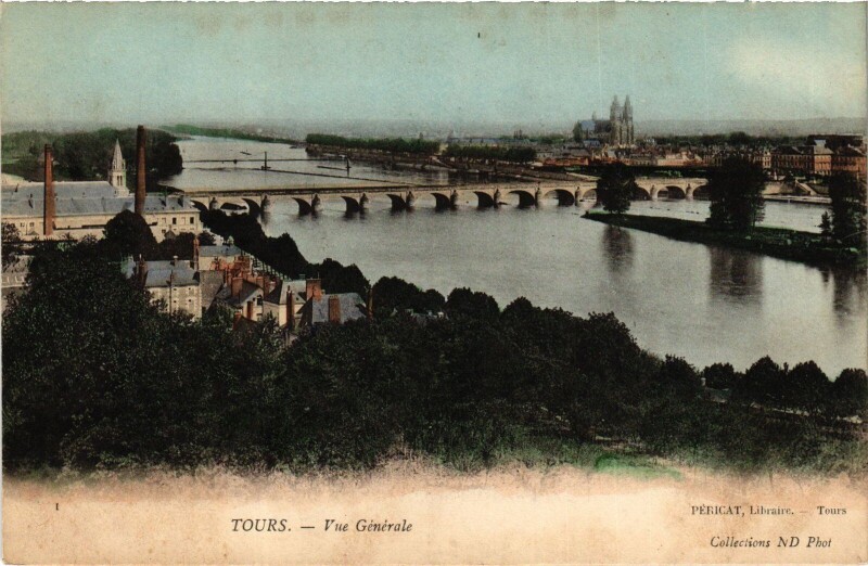 Carte postale ancienne Tours vue generale à Tours