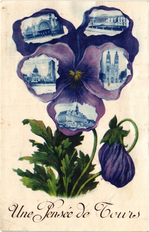 Carte postale ancienne Tours souvenir à Tours