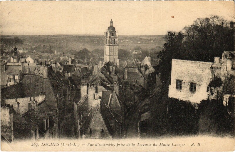 Carte postale ancienne Loches vue d'ensemble à Loches