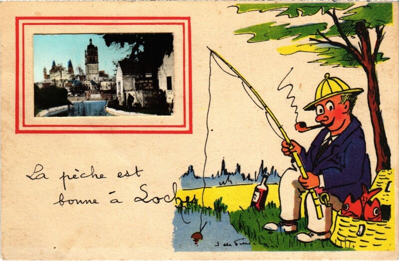 Carte postale ancienne Loches souvenir à Loches