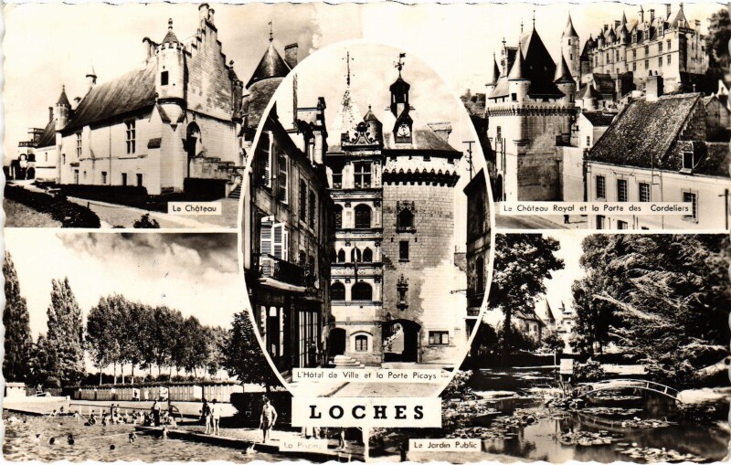 Carte postale ancienne Loches souvenir à Loches