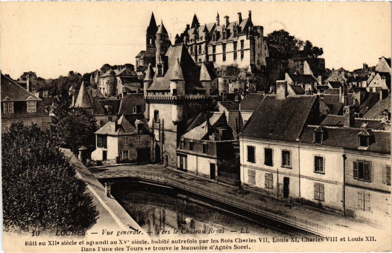 Carte postale ancienne Loches vue generale à Loches