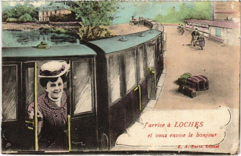 Carte postale ancienne Loches souvenir à Loches
