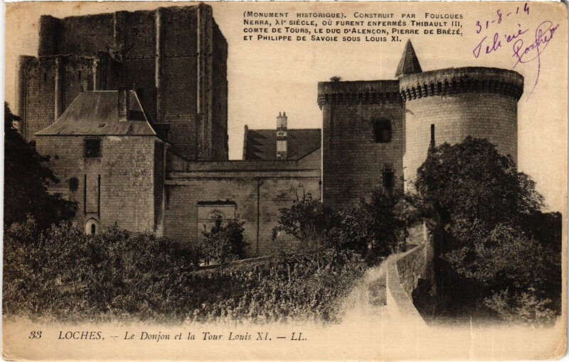 Carte postale ancienne Loches Le Donjon à Loches