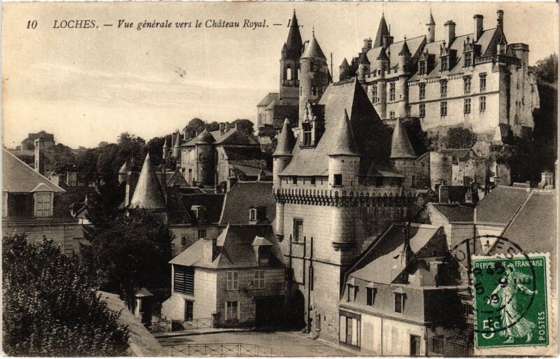 Carte postale ancienne Loches vue generale à Loches