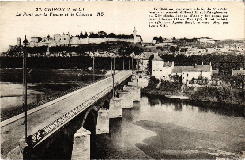 Carte postale ancienne Chinon Le Pont à Chinon