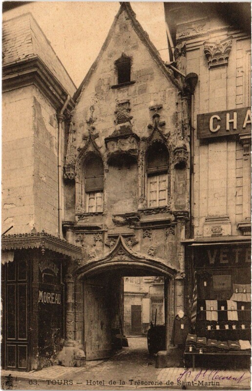Carte postale ancienne Tours Hotel de la Tresorerie de Saint-Martin à Tours
