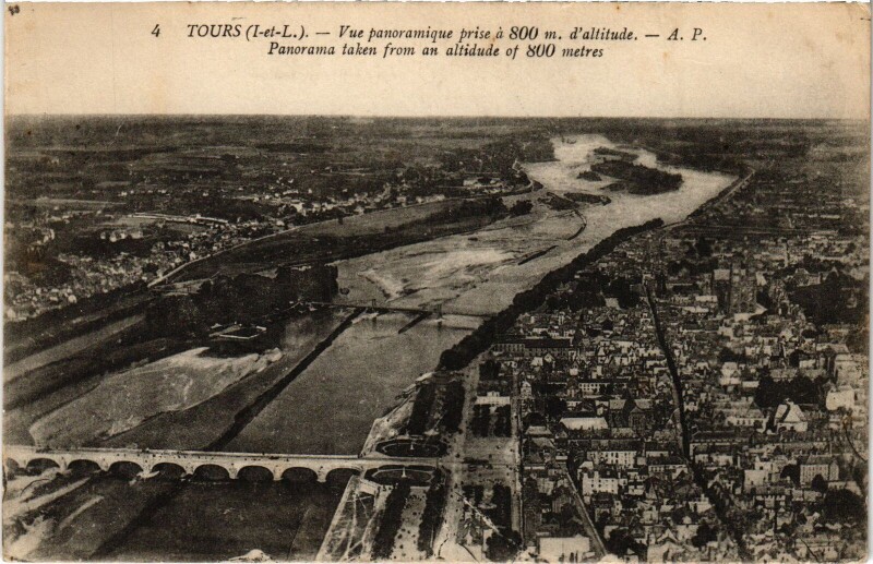 Carte postale ancienne Tours vue panoramique à Tours