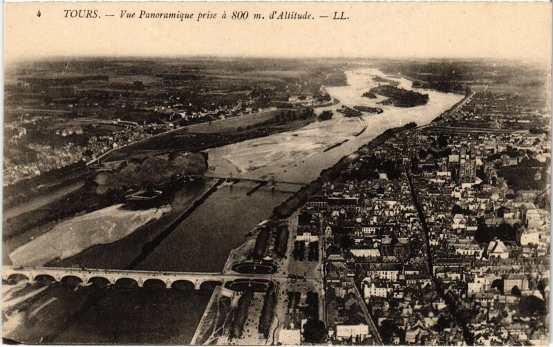Carte postale ancienne Tours vue panoramique à Tours