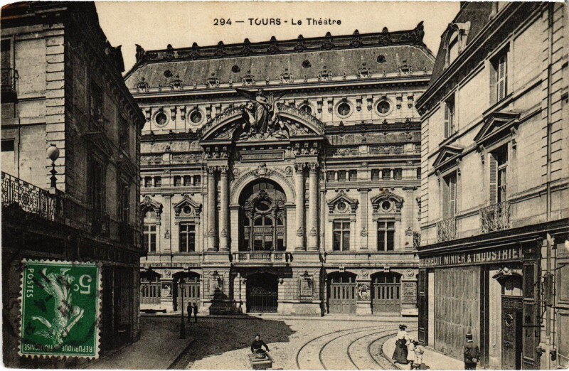Carte postale ancienne Tours Le Theatre à Tours