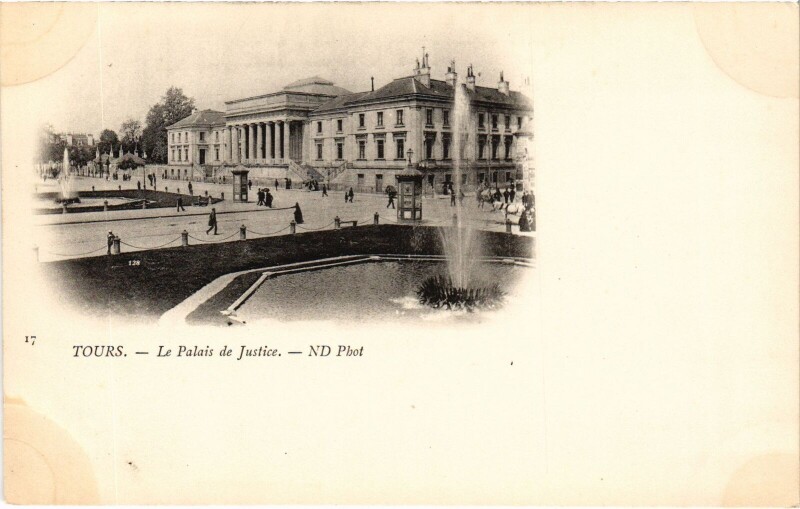 Carte postale ancienne Tours Palais de Justice à Tours