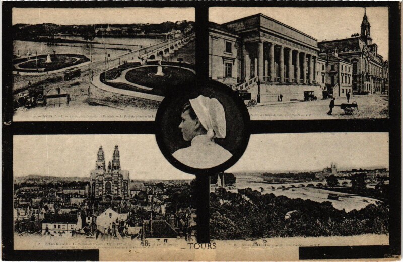 Carte postale ancienne Tours souvenir à Tours