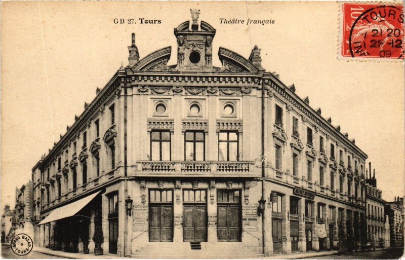 Carte postale ancienne Tours Theatre francais à Tours