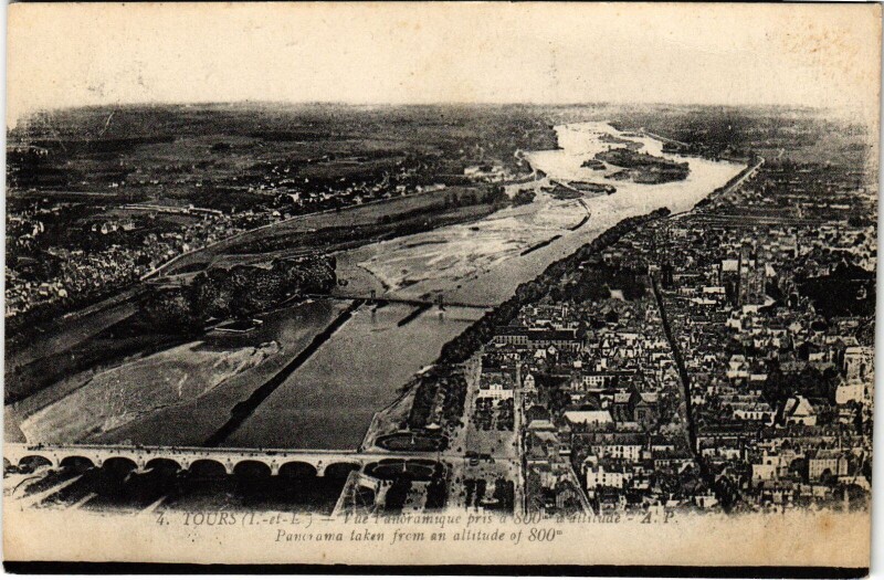 Carte postale ancienne Tours vue panoramique à Tours