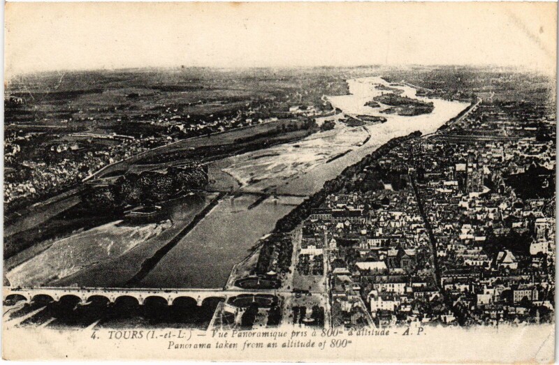 Carte postale ancienne Tours vue panoramique à Tours