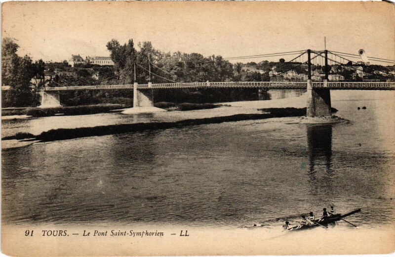 Carte postale ancienne Tours Pont Saint-Symphorien à Tours