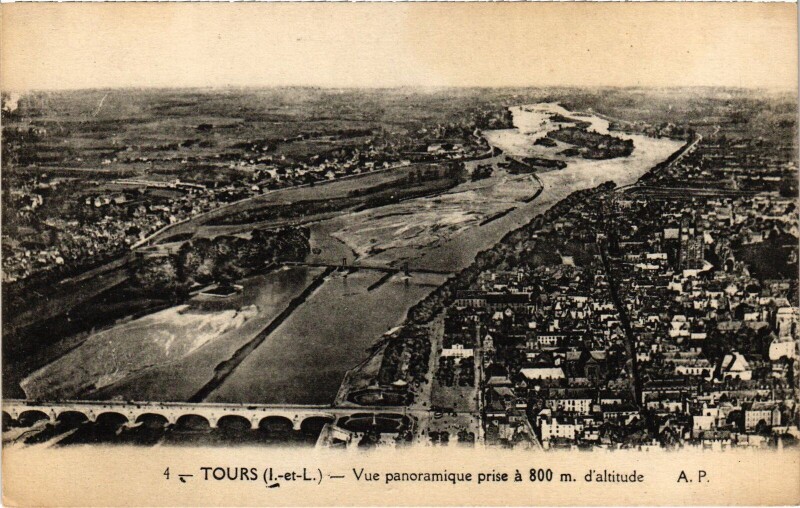Carte postale ancienne Tours vue panoramique à Tours