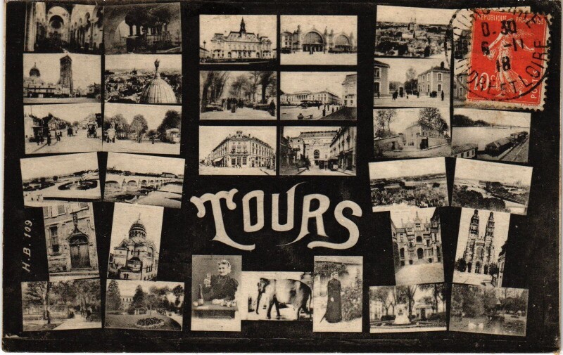 Carte postale ancienne Tours souvenir à Tours
