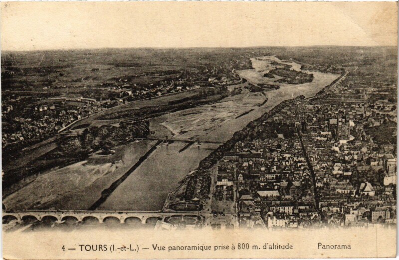 Carte postale ancienne Tours vue panoramique à Tours