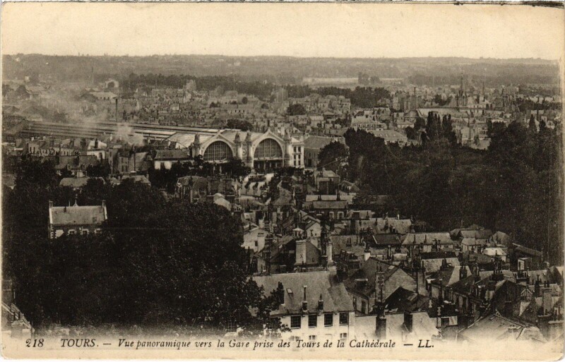 Carte postale ancienne Tours vue panoramique à Tours
