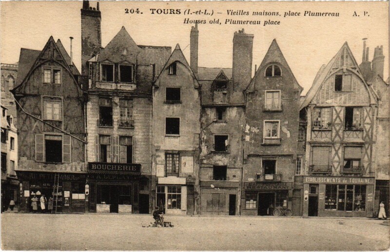 Carte postale ancienne Tours Vieilles maisons à Tours