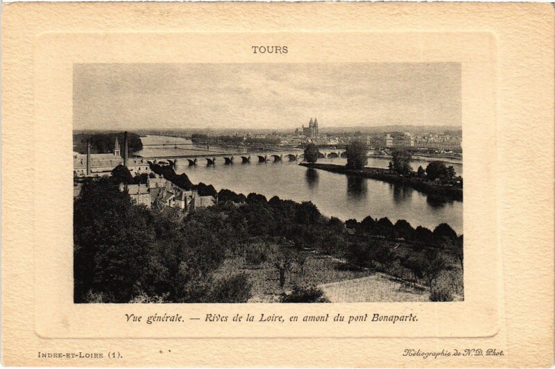 Carte postale ancienne Tours vue generale à Tours