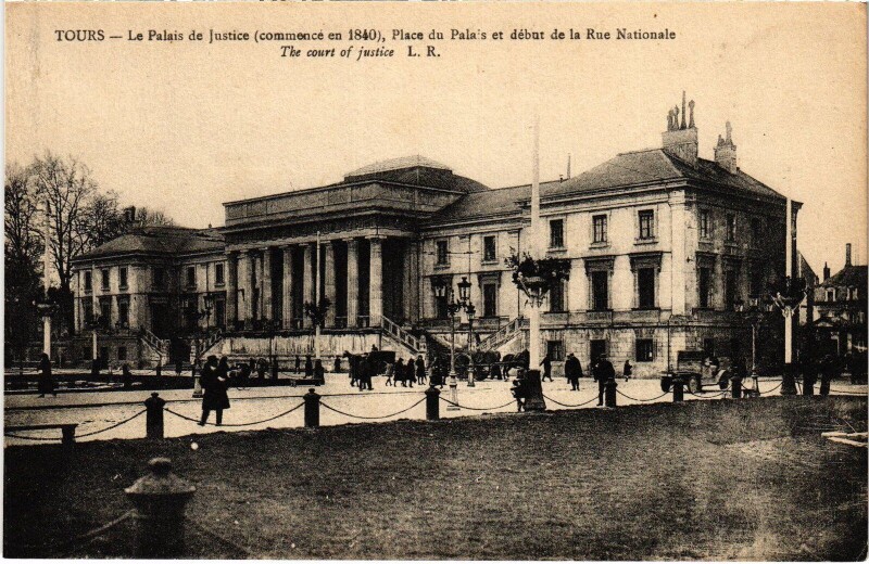 Carte postale ancienne Tours Palais de Justice à Tours
