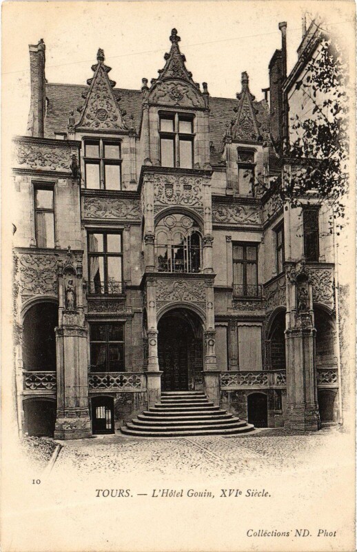 Carte postale ancienne Tours Hotel Gouin à Tours