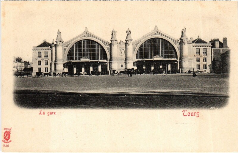Carte postale ancienne Tours La Gare à Tours