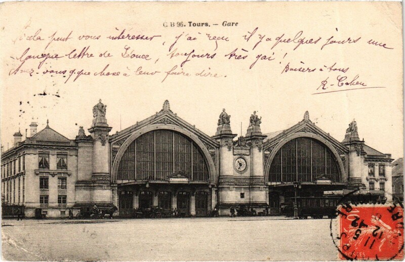 Carte postale ancienne Tours La Gare à Tours