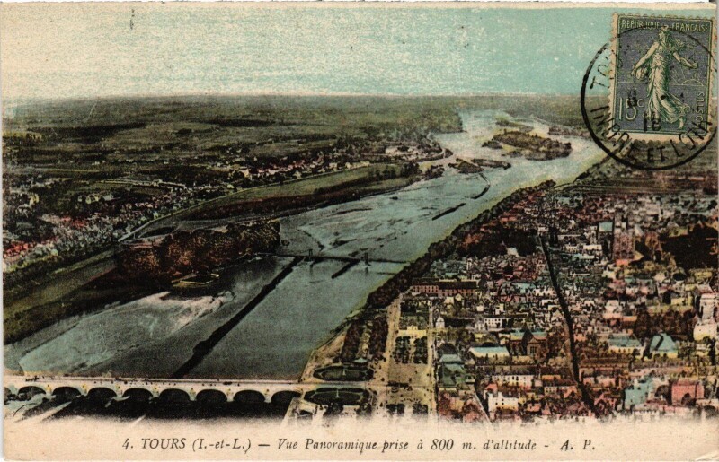 Carte postale ancienne Tours vue panoramique à Tours
