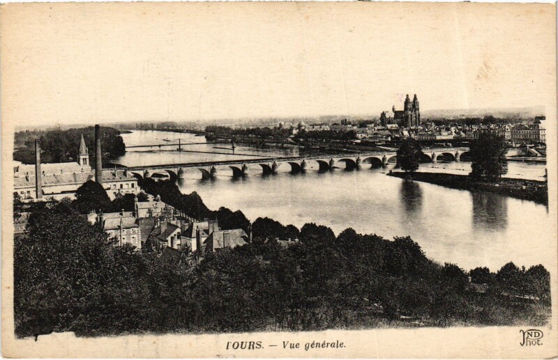 Carte postale ancienne Tours vue generale à Tours