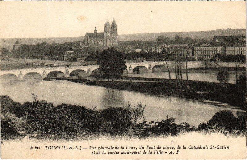 Carte postale ancienne Tours vue generale à Tours
