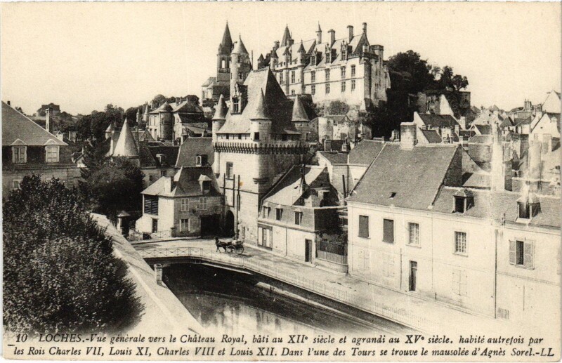 Carte postale ancienne Loches vue generale à Loches