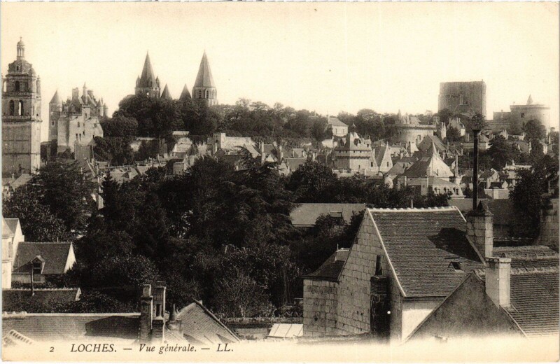 Carte postale ancienne Loches vue generale à Loches