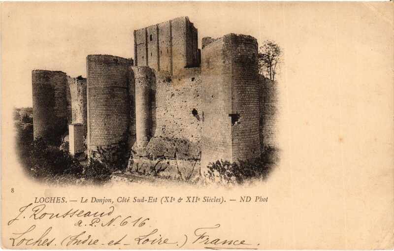 Carte postale ancienne Loches Le Donjon à Loches