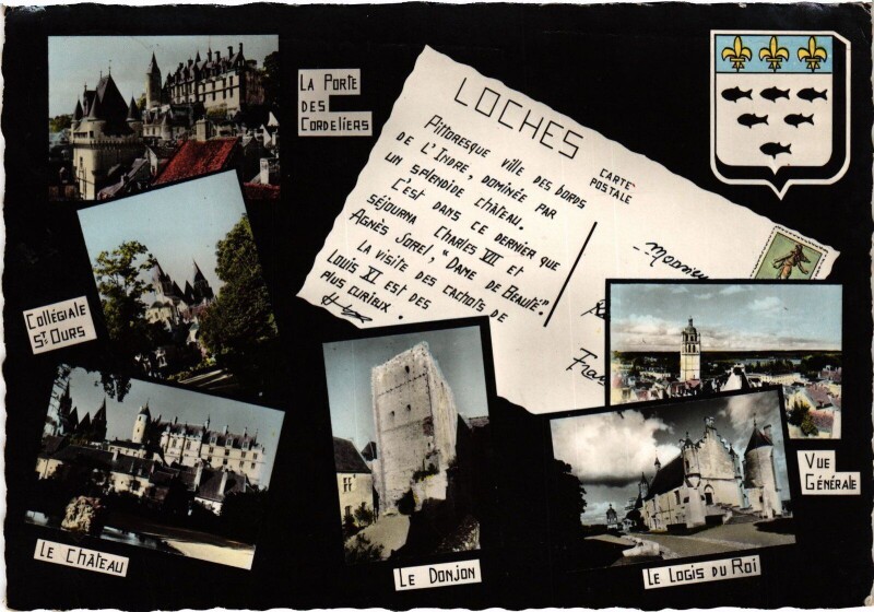 Carte postale ancienne Loches souvenir à Loches