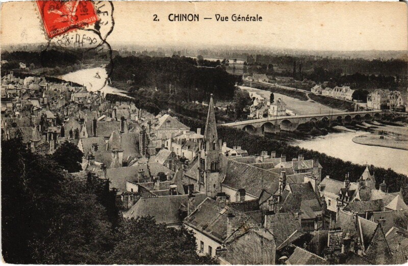 Carte postale ancienne Chinon vue generale à Chinon