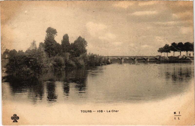Carte postale ancienne Tours Le Cher à Tours