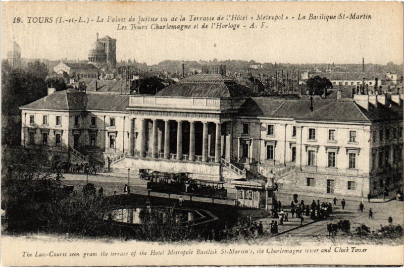 Carte postale ancienne Tours Palais de Justice à Tours