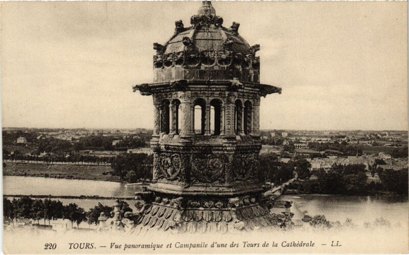 Carte postale ancienne Tours vue panoramique à Tours