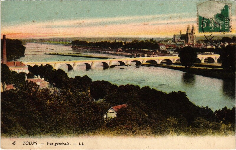 Carte postale ancienne Tours vue generale à Tours