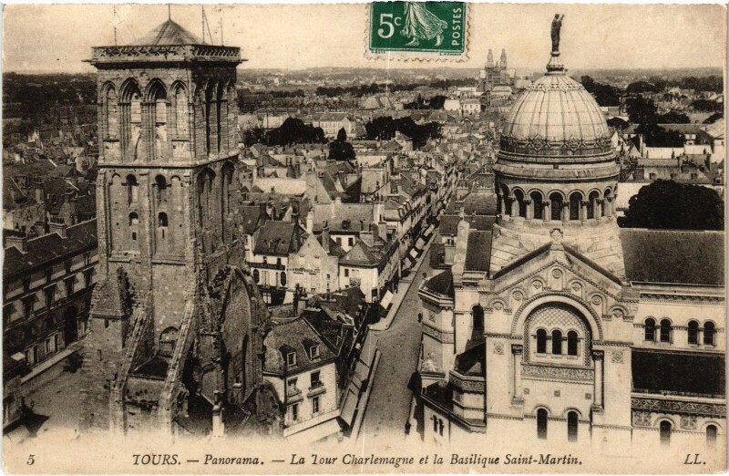Carte postale ancienne Tours panorama à Tours