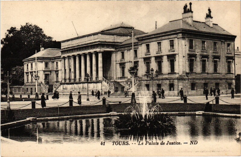 Carte postale ancienne Tours Palais de Justice à Tours