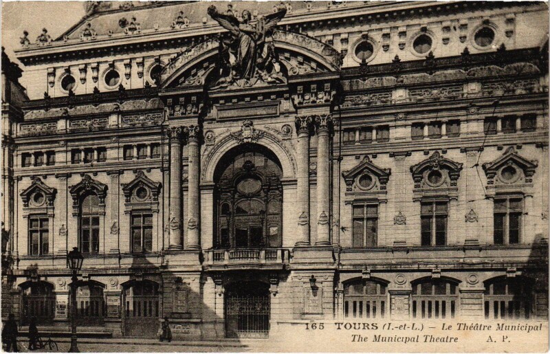 Carte postale ancienne Tours Theatre Municipal à Tours