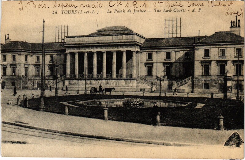 Carte postale ancienne Tours Palais de Justice à Tours