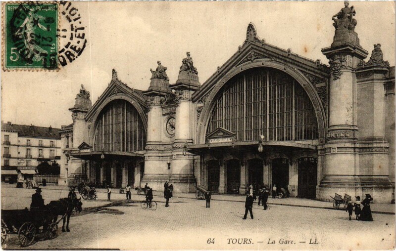 Carte postale ancienne Tours La Gare à Tours