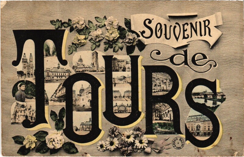 Carte postale ancienne Tours souvenir à Tours