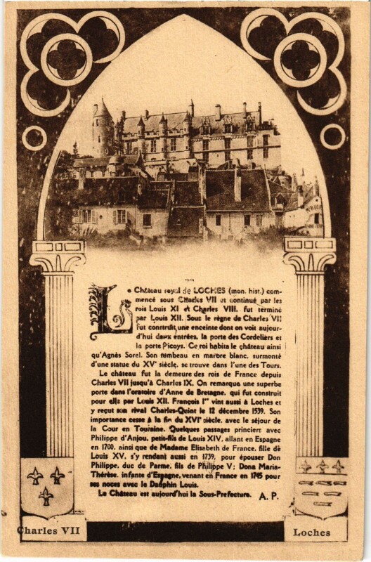 Carte postale ancienne Loches Le Chateau à Loches