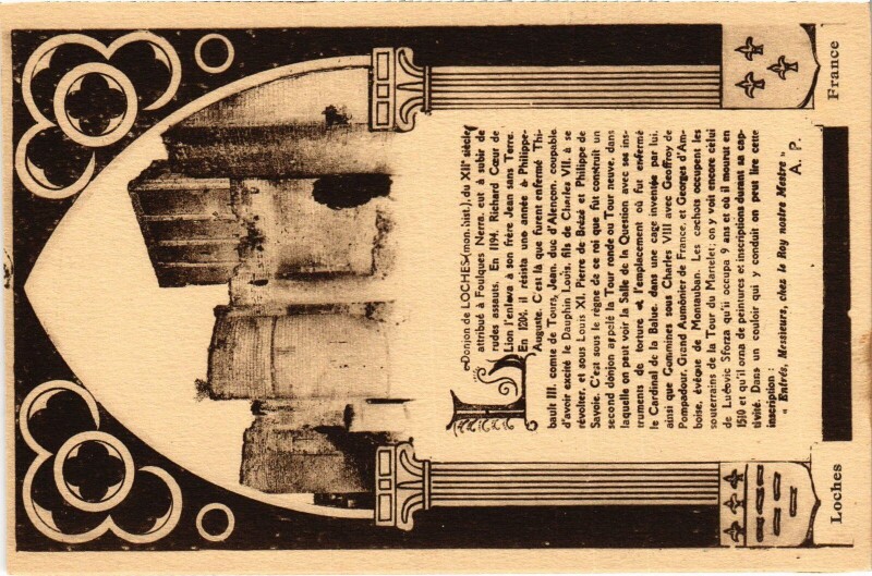 Carte postale ancienne Loches Le Donjon à Loches